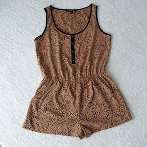 NWOT Forever 21 Nude Animal Print Romper Size L